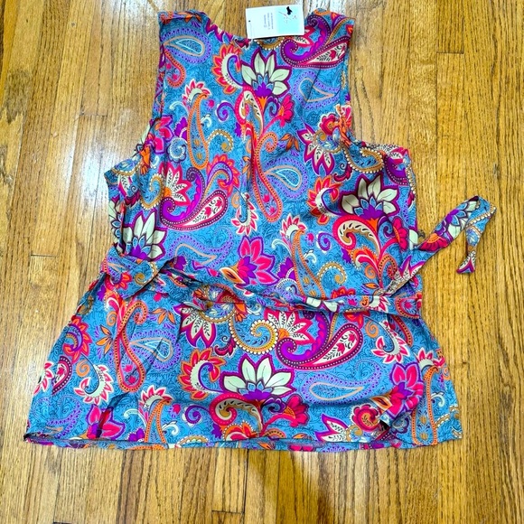 Silky faux wrap top - Picture 3 of 6